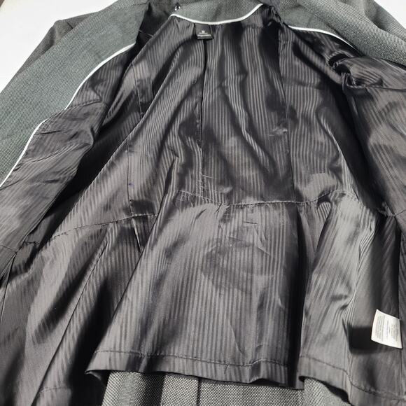 White House Black Market Black White Pin Dot 2 Button Jacket Blazer Size 10 - Picture 6 of 6